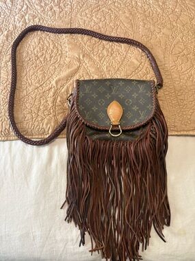 Louis Vuitton Monogram Fringe Crossbody in Dark Brown and Tan